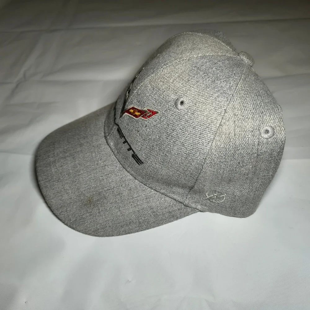 Corvette C7 Logo Hat Gray Open Road Brands Adjustable Baseball Cap Mens OSFM
